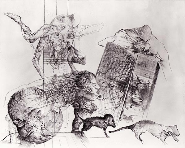 Gravure de Dado : Le Puisatier
