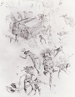 Gravure de Dado : Cimeti&egrave;re